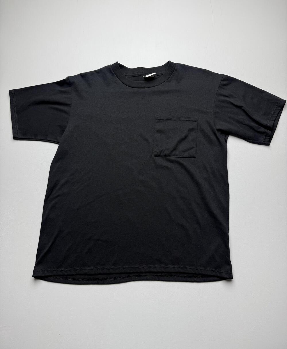 Vintage Garan Shirt Mens Small Black Pocket Tee Made USA Crew Neck Top VTG